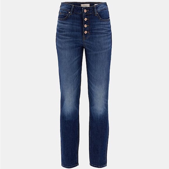 GUESS Gold Button Fly Skinny High Rise Jeans Size 28 - Picture 1 of 14